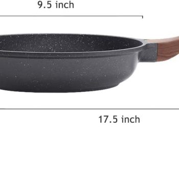 Nonstick Frying Pan Skillet, Swiss Granite Coating Omelette Pan, Healthy Stone Cookware Chef's Pan, PFOA Free 8/9.5/10/11/12.5 Inch 9.5 Inch - Image 4