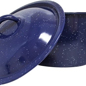 USA 4-Quart Blue Speckled Enamel Stock Pot with Lid - Image 3