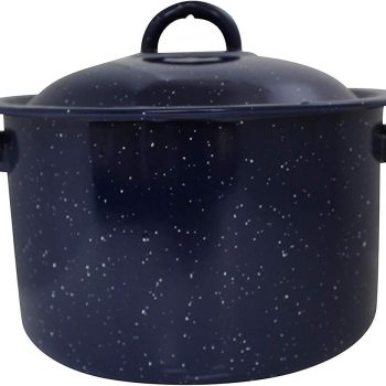 USA 4-Quart Blue Speckled Enamel Stock Pot with Lid - Image 4