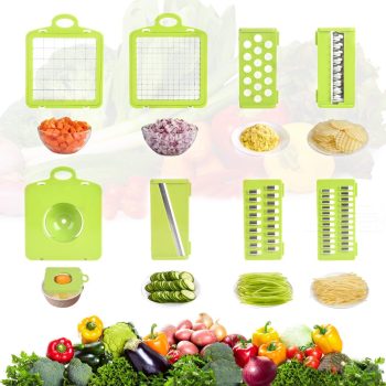 Mandoline Slicer - Newest Design Vegetable Chopper, 15 in 1 Mandoline Slicer Adjustable Vegetable Cutter, Vegetable Cutter with Julienne Grater Include Clean Brush and Hand Guard - Image 3