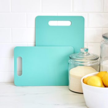 2 Piece Cutting Board Kitchen Set, 8" x 12" and 10" x 14" set, Dishwasher Safe, Extra Durable, Turquoise - Image 4