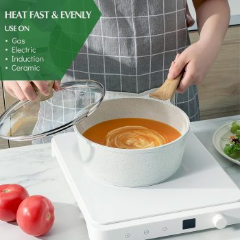 Nonstick Ceramic Cookware Set 13-Piece, Healthy Pots and Pans Set, Non-toxic Kitchen Cooking Set with Stay-Cool Handles, Silicone Tools and Pot Protectors, PFAS and PFOA Free - Image 4
